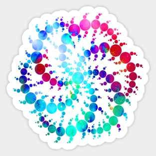 Psychedelic Swirling Circles on Black Background Sticker